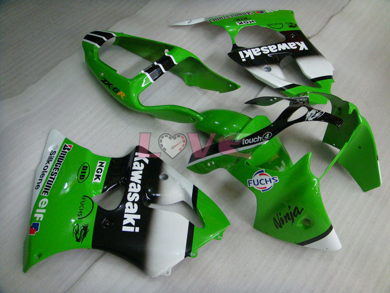 West - White Black Fairings and Bodywork For 2000-2002 NINJA ZX-6R #LF6109