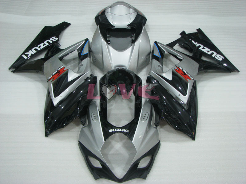 Factory Style - Black Silver Fairings and Bodywork For 2007-2008 GSX-R1000 #LF3821
