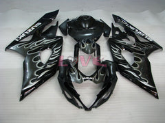 Flame - White Black Fairings and Bodywork For 2005-2006 GSX-R1000 #LF5893