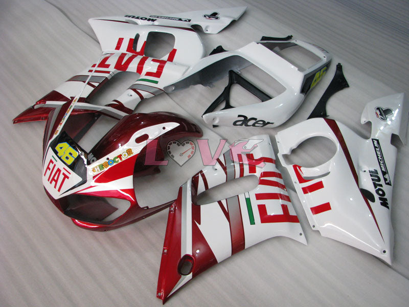 FIAT - Red White Fairings and Bodywork For 1998-2002 YZF-R6 #LF3355