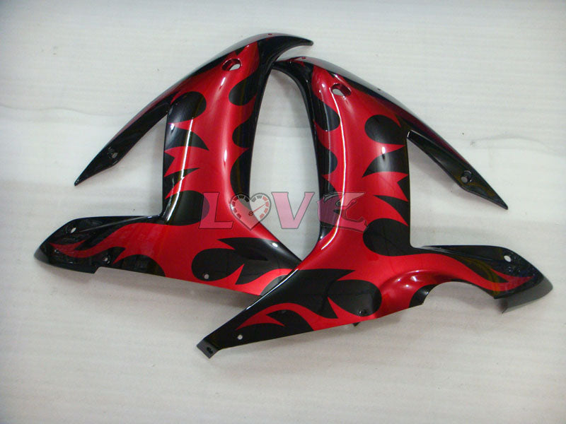 Flame - Red Black Fairings and Bodywork For 2002-2003 YZF-R1 #LF7036