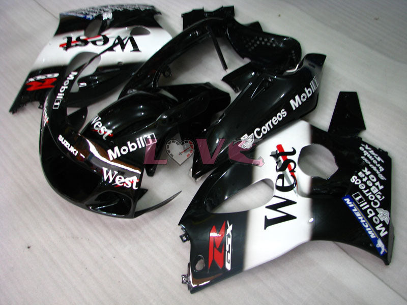 West - White Black Fairings and Bodywork For 1996-1999 GSX-R750 #LF4936