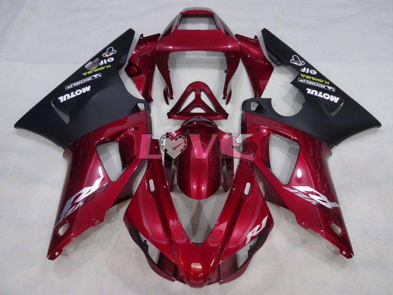 MOTUL - Red wine Black Fairings and Bodywork For 1998-1999 YZF-R1 #LF3584
