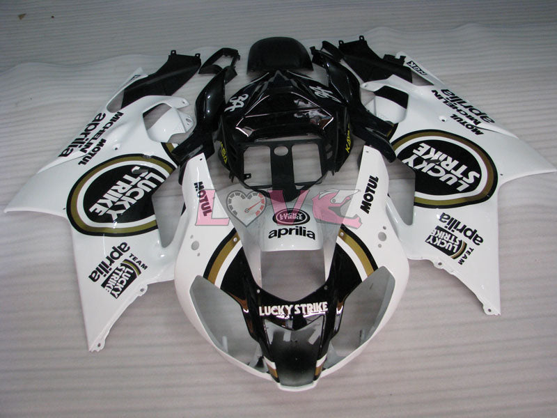 Lucky Strike - White Black Fairings and Bodywork For 2004-2009 RSV 1000 R #LF3067