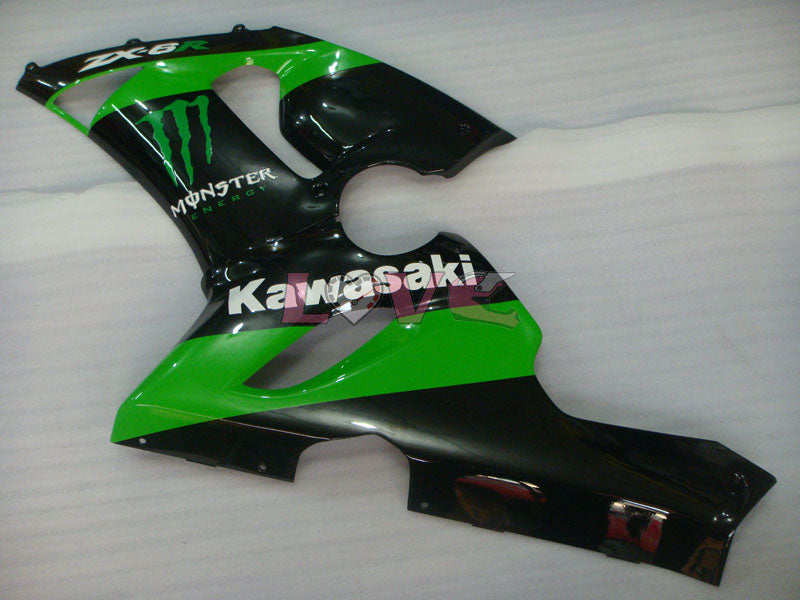 Monster - Green Black Fairings and Bodywork For 2005-2006 NINJA ZX-6R #LF3307