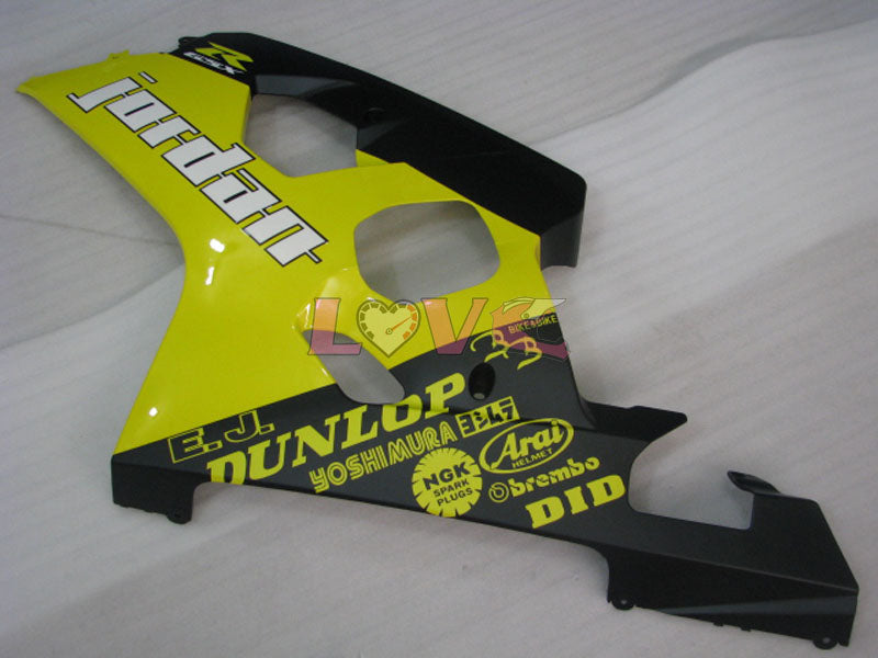 DUNLOP Jordan MOTUL - Yellow Black Matte Fairings and Bodywork For 2004-2005 GSX-R600 #LF6640