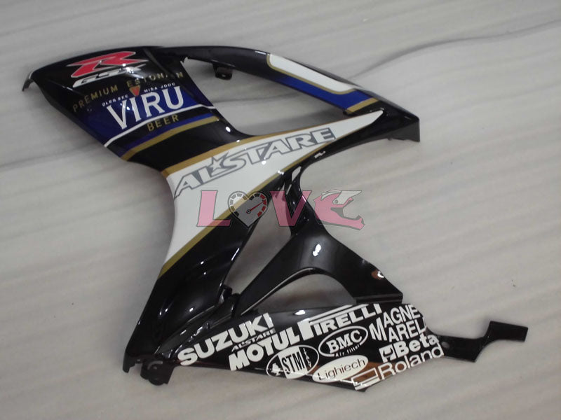 MOTUL VIRU - White Black Fairings and Bodywork For 2006-2007 GSX-R600 #LF4020