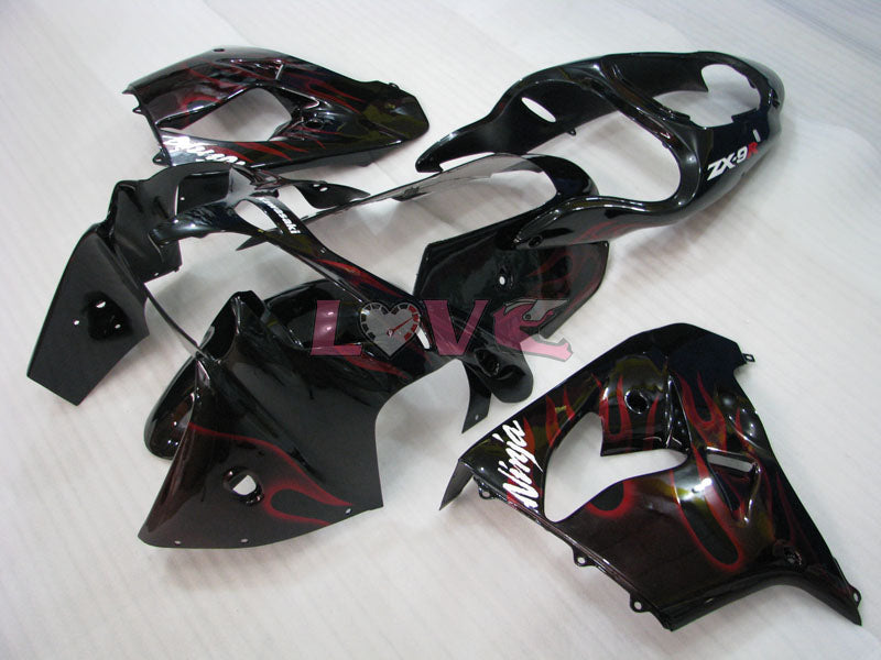 Flame - Red Black Fairings and Bodywork For 2000-2001 NINJA ZX-9R #LF4919
