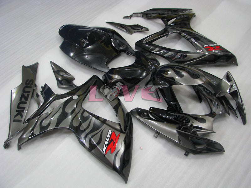 Flame - White Black Fairings and Bodywork For 2006-2007 GSX-R600 #LF6361