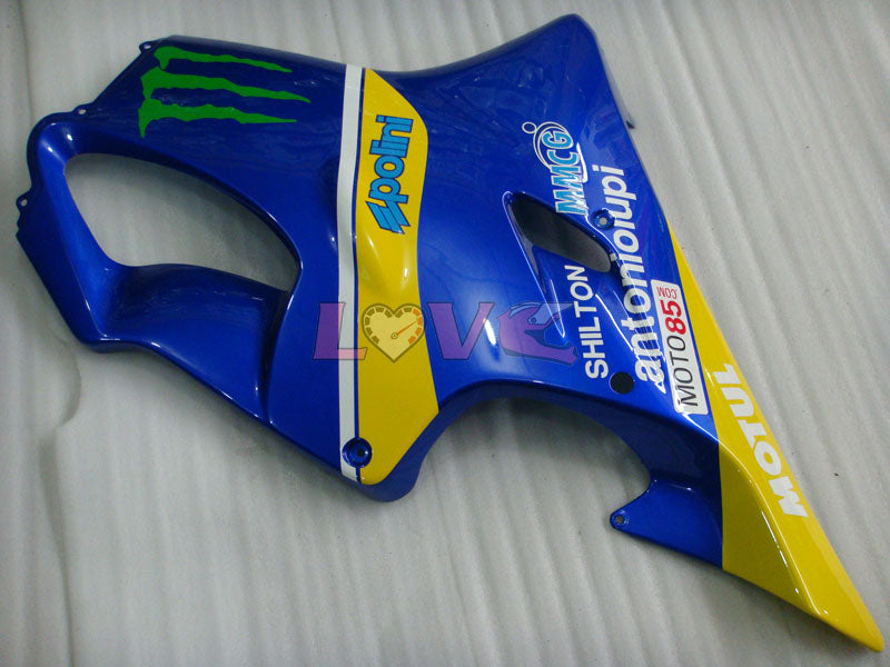 Monster MOTUL - Yellow Blue Fairings and Bodywork For 1999-2000 CBR600F4 #LF4513