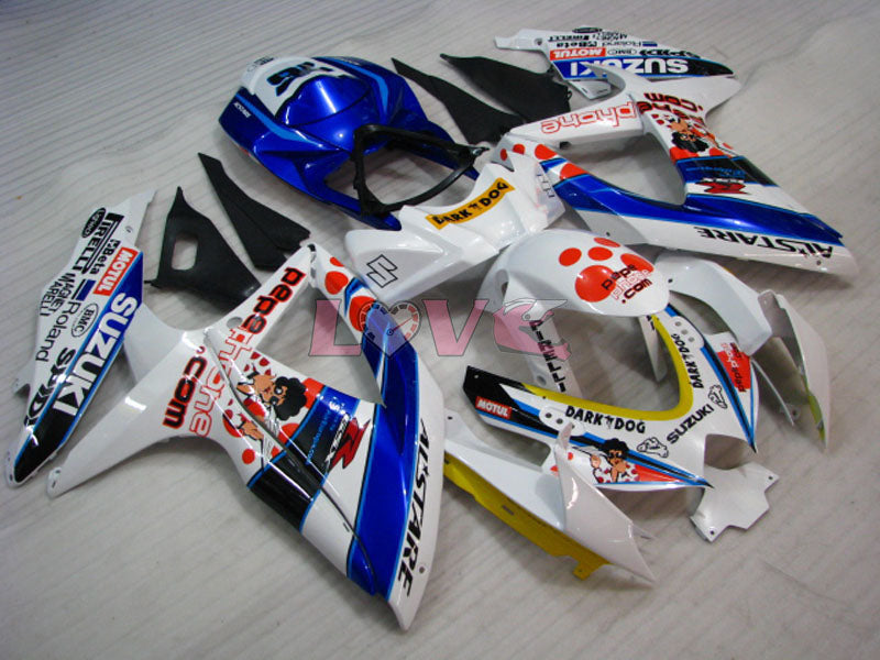 Dark Dog - Blue White Fairings and Bodywork For 2008-2010 GSX-R600 #LF3944