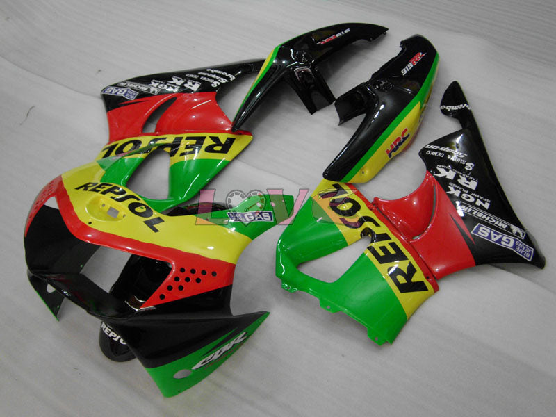 Repsol - Red Yellow Green Fairings and Bodywork For 1998-1999 CBR919RR #LF7974
