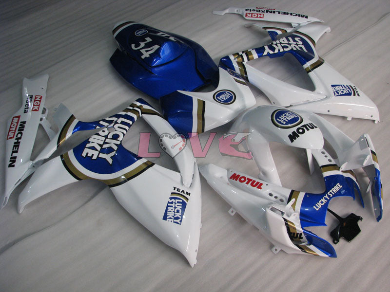 Lucky Strike MICHELIN MOTUL - Blue White Fairings and Bodywork For 2006-2007 GSX-R600 #LF6338
