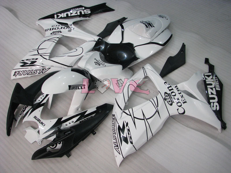 Corona - White Black Fairings and Bodywork For 2006-2007 GSX-R750 #LF6564