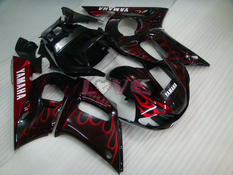 Flame - Red Black Fairings and Bodywork For 1998-2002 YZF-R6 #LF3365