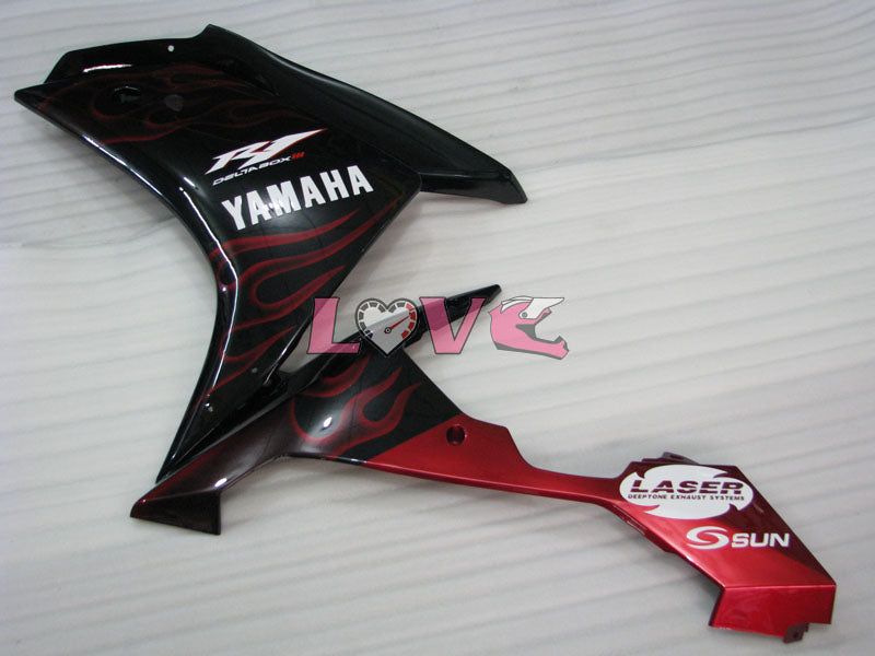 Flame - Red Black Fairings and Bodywork For 2007-2008 YZF-R1 #LF6970