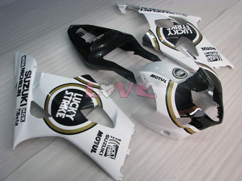 Lucky Strike - White Black Fairings and Bodywork For 2003-2004 GSX-R1000 #LF6022