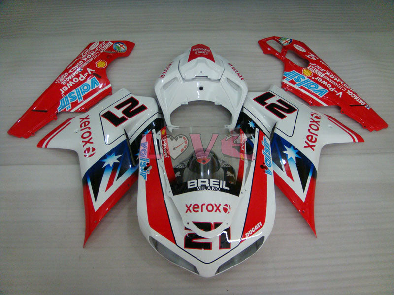 Xerox - Red White Fairings and Bodywork For 2007-2009 1098 #LF3137