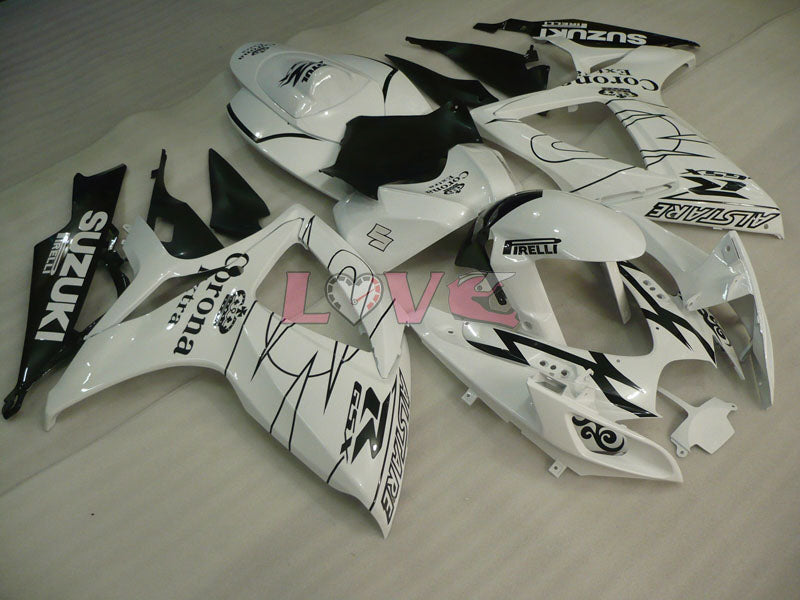 Corona - White Black Fairings and Bodywork For 2006-2007 GSX-R600 #LF6396