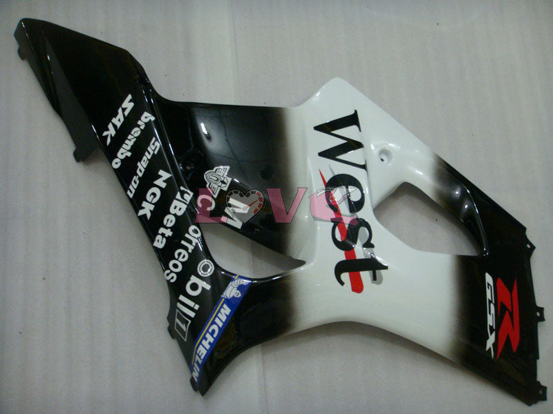 West - White Black Fairings and Bodywork For 2003-2004 GSX-R1000 #LF5936