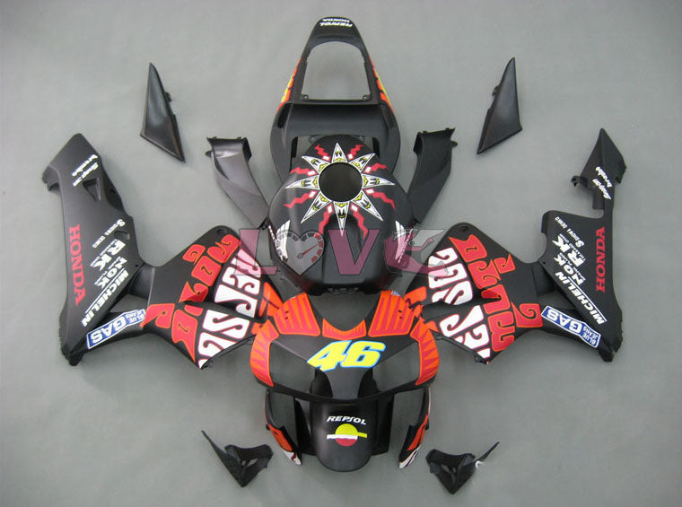 Rossi - Black Matte Fairings and Bodywork For 2003-2004 CBR600RR #LF5381