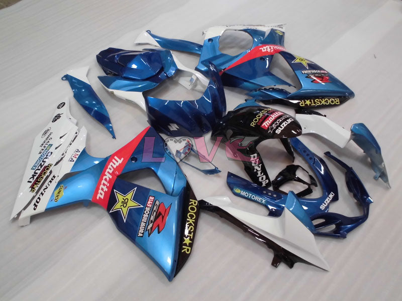 Rockstar - Blue White Black Fairings and Bodywork For 2009-2016 GSX-R1000 #LF3808