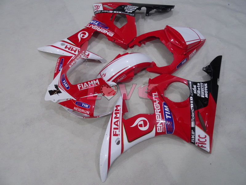 FIAMM - Red White Fairings and Bodywork For 2003-2004 YZF-R6 #LF3570