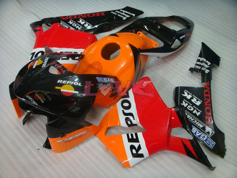 Repsol - Orange Black Fairings and Bodywork For 2005-2006 CBR600RR #LF4422