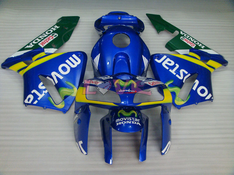 Movistar - Yellow Blue Fairings and Bodywork For 2005-2006 CBR600RR #LF4431