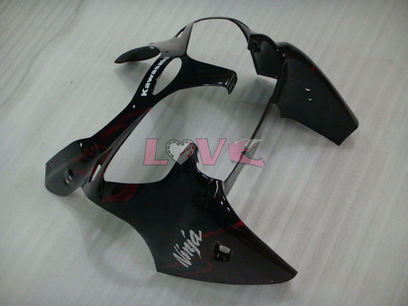 Flame - Orange Black Fairings and Bodywork For 2000-2002 NINJA ZX-6R #LF6147