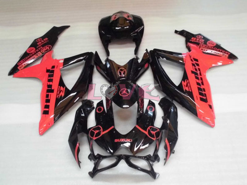 Jordan - Red Black Fairings and Bodywork For 2008-2010 GSX-R750 #LF3932