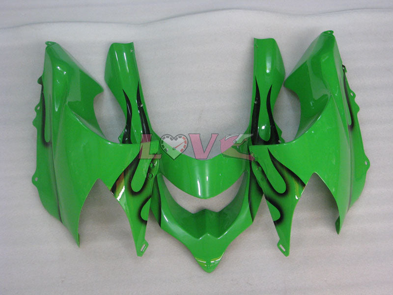 Flame - Green Black Fairings and Bodywork For 2004-2005 NINJA ZX-10R #LF6321