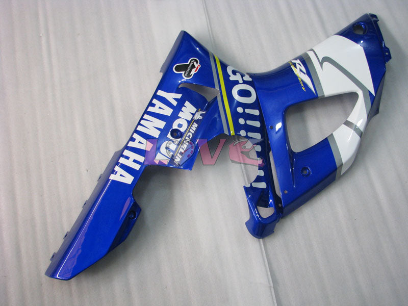 GO!!!!!!! MOTUL - Blue White Fairings and Bodywork For 2000-2001 YZF-R1 #LF3616