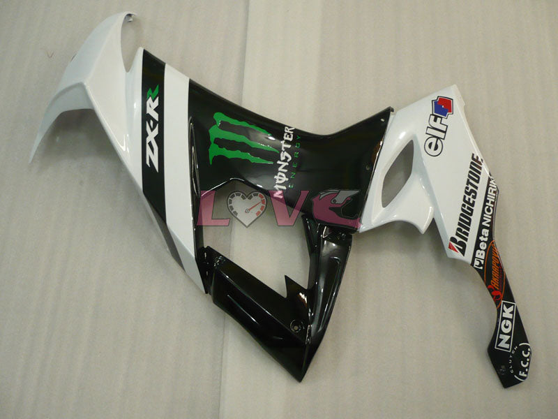 Monster - White Black Fairings and Bodywork For 2008-2010 NINJA ZX-10R #LF6198