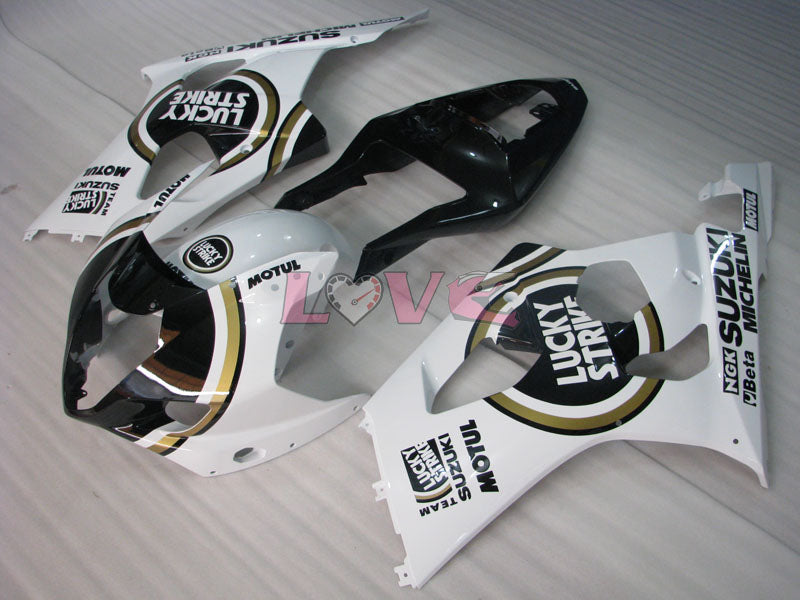 Lucky Strike - White Black Fairings and Bodywork For 2003-2004 GSX-R1000 #LF6022