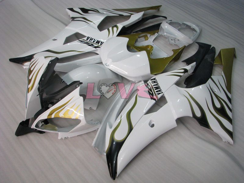 Flame - Green White Fairings and Bodywork For 2008-2016 YZF-R6 #LF6867