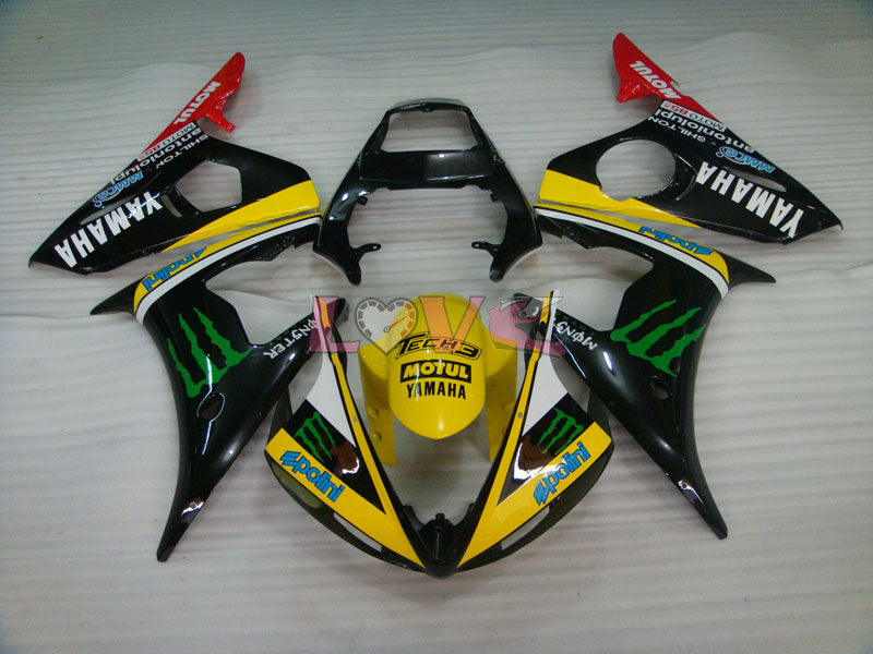Monster - Red Yellow Black Fairings and Bodywork For 2003-2004 YZF-R6 #LF3556