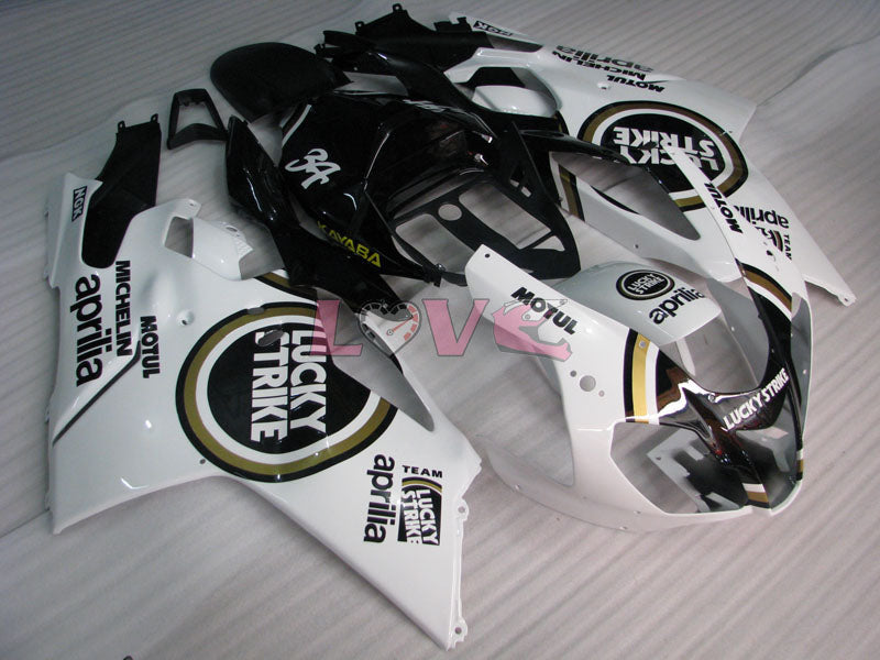 Lucky Strike - White Black Fairings and Bodywork For 2004-2009 RSV 1000 R #LF3067