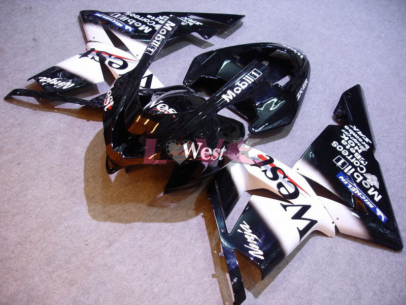 West - White Black Fairings and Bodywork For 2004-2005 NINJA ZX-10R #LF6292
