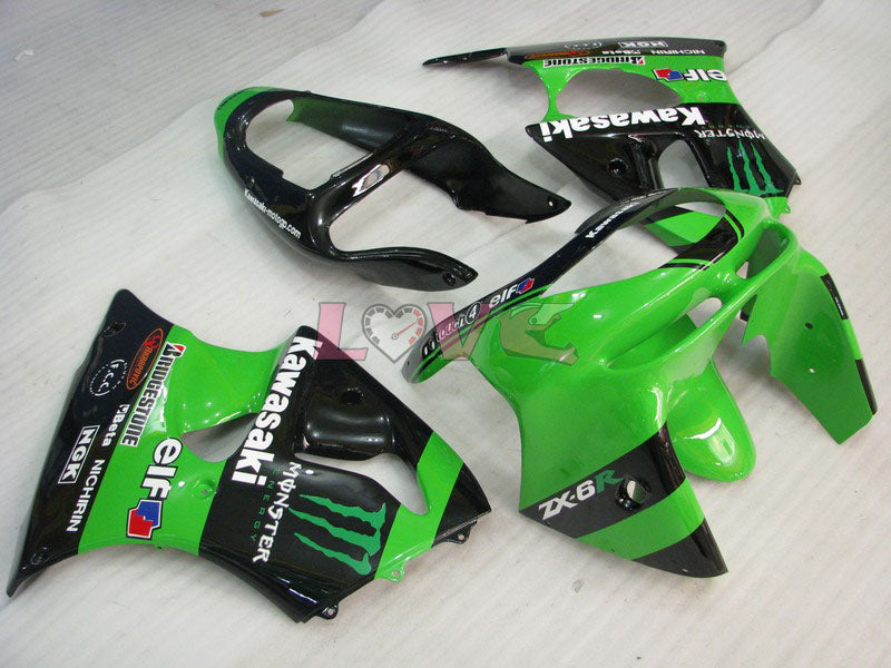 Monster - Green Black Fairings and Bodywork For 1998-1999 NINJA ZX-6R #LF4945