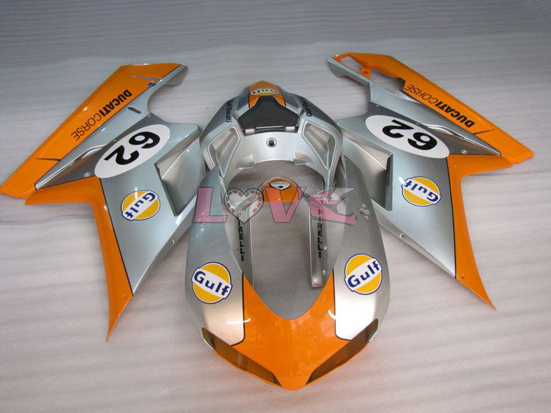 Gulf - Orange Silver Fairings and Bodywork For 2007-2009 1098 #LF3135