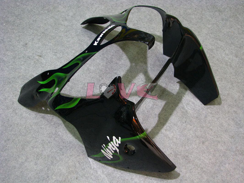 Flame - Green Black Fairings and Bodywork For 2000-2002 NINJA ZX-6R #LF3334