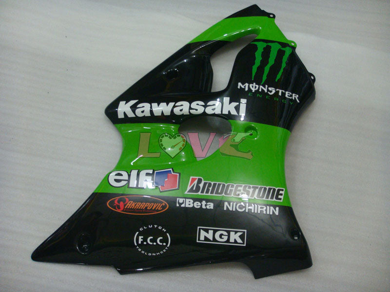 Monster - Green Black Fairings and Bodywork For 2000-2002 NINJA ZX-6R #LF3323