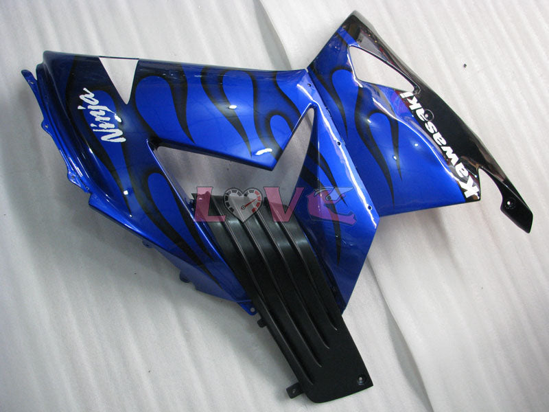 Flame - Blue Black Fairings and Bodywork For 2006-2011 NINJA ZX-14R #LF5854