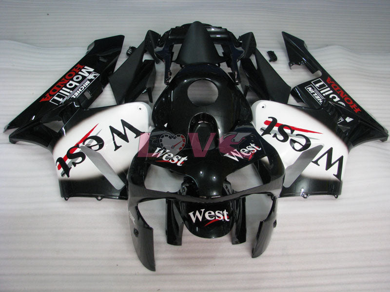 West - White Black Fairings and Bodywork For 2003-2004 CBR600RR #LF4450