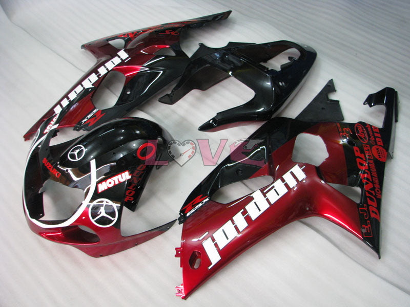 Jordan - Red Black Fairings and Bodywork For 2001-2003 GSX-R600 #LF4253