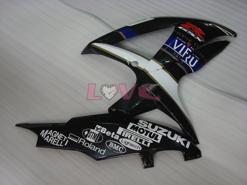 VIRU - White Black Fairings and Bodywork For 2008-2010 GSX-R600 #LF3940
