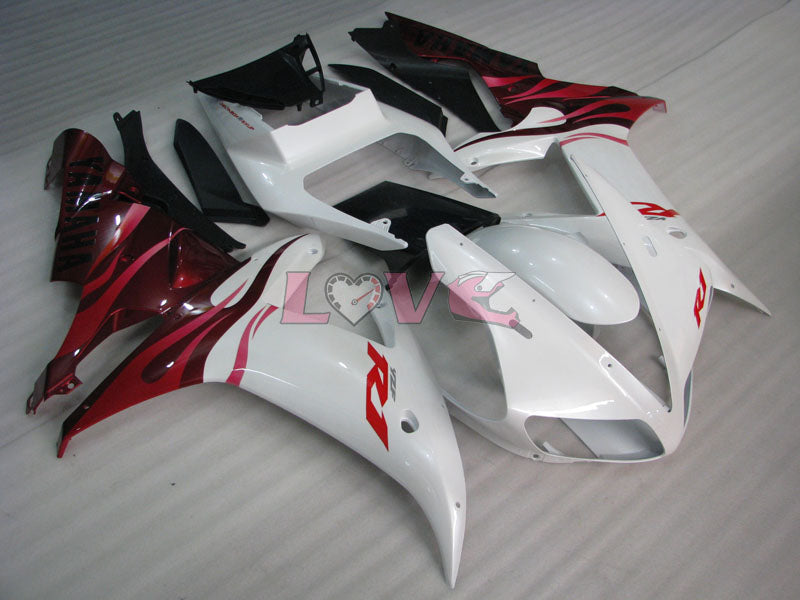 Flame - Red White Fairings and Bodywork For 2002-2003 YZF-R1 #LF7022