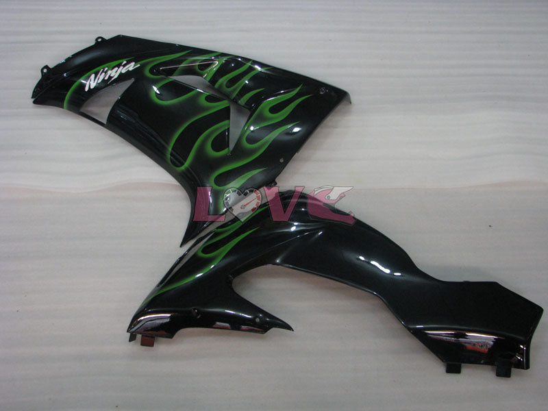 Flame - Green Black Fairings and Bodywork For 2006-2007 NINJA ZX-10R #LF6247
