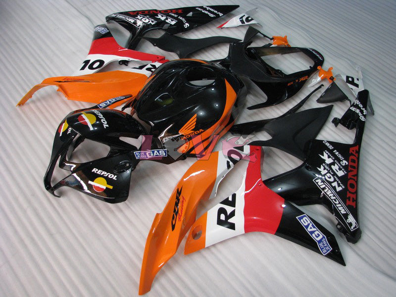 Repsol - Orange Black Fairings and Bodywork For 2007-2008 CBR600RR #LF7402
